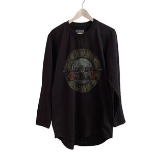 NEW Guns N Roses Black Long Sleeve T Shirt GNR Crew Neck